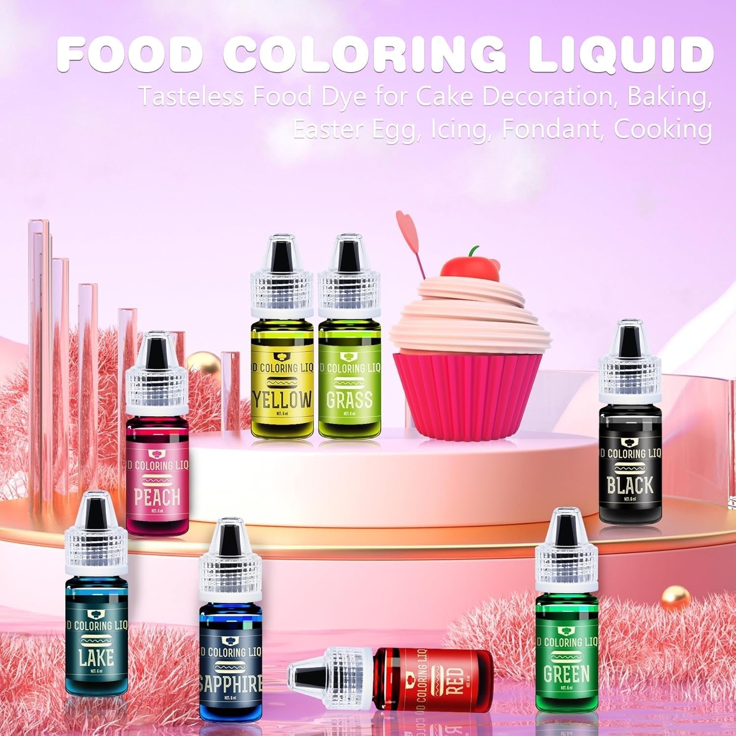 Lebensmittelfarbe - 30 X 10Ml Lebendige Lebensmittel Farben Zum Backen, Kuchen Dekorieren, Zuckerguss, Kekse, Fondant Und Macaron - Flüssige Food Coloring Für Die DIY Seifenherstellung Und Basteln Naty Shop