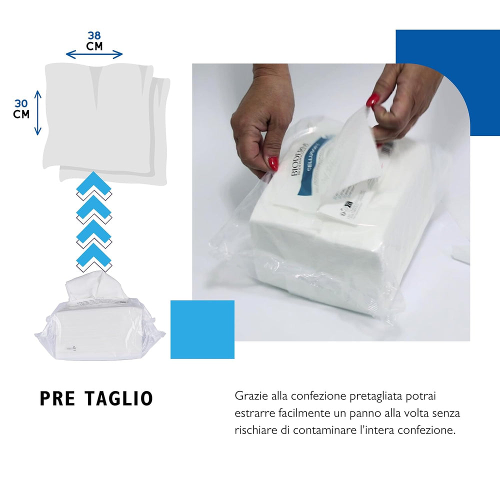 BIODERM Cellusoft – șervețele umede moi, multifuncționale, de unică folosință, din viscoză și poliester – șervețele multifuncționale pentru igiena delicată a pielii sensibile și înroșite a vârstnicilor și copiilor – 30 x 38 cm (50