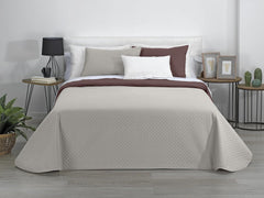 Estoralis | AVA | Cuvertură Boutique Reversibilă | Pentru Toate Anotimpurile | Culoare - Bej/Brun | Pentru pat de 105 Cm. (200 X 270 Cm. Ancho X Alto) | Cuvertură cu matlasare Plapumi si pilote Naty Shop