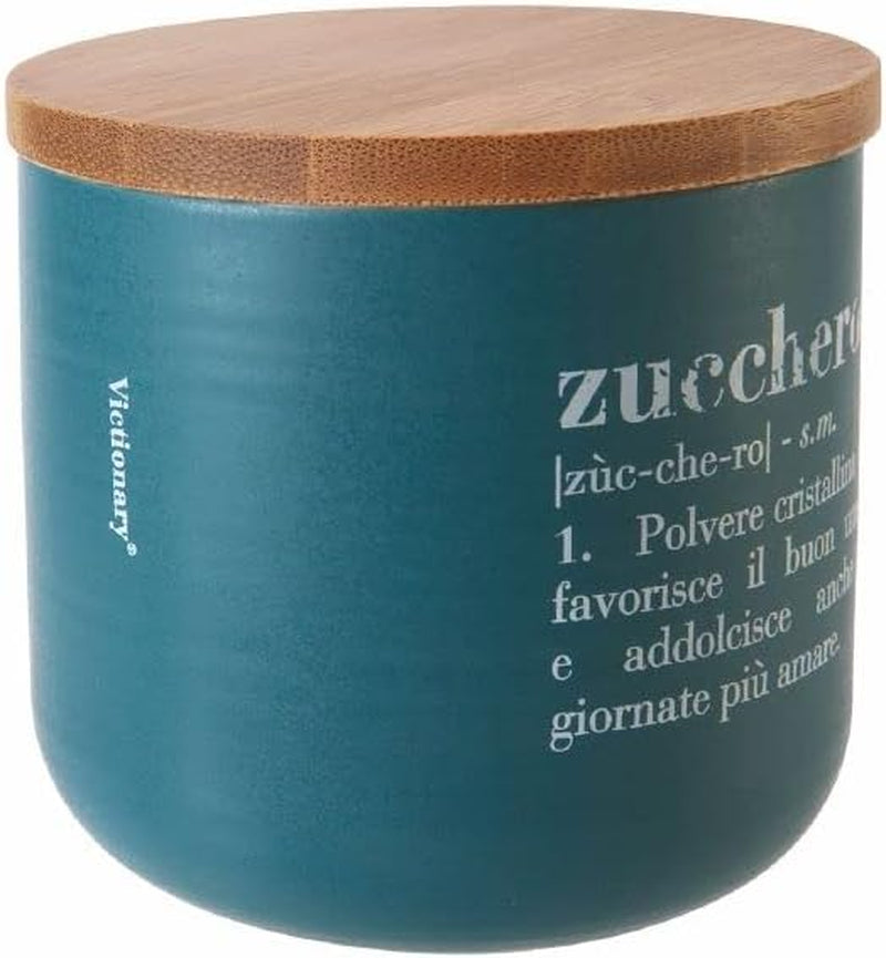 Zahărniță Victory Shades 500 ml din porțelan New Bone cu capac din bambus