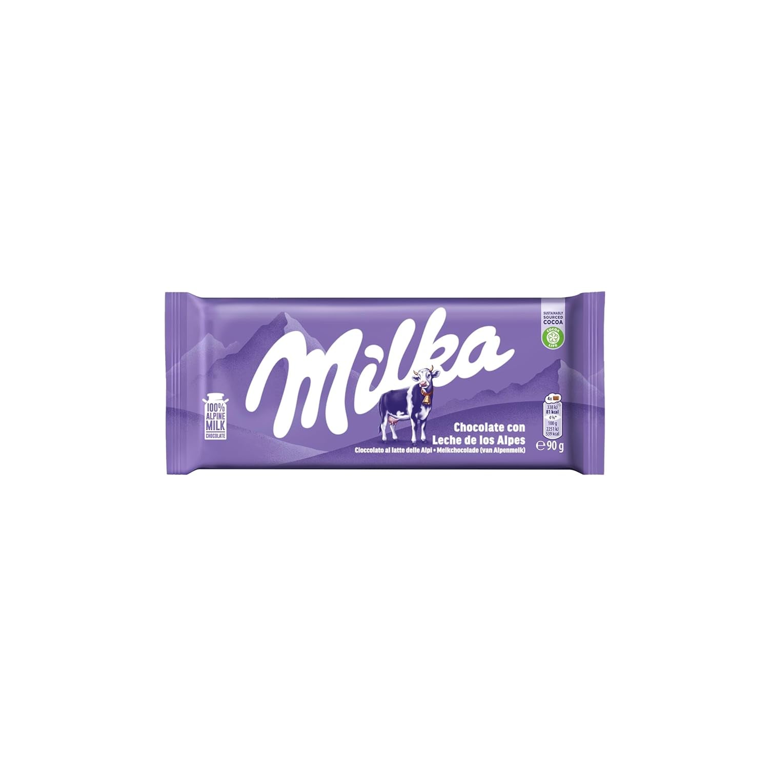 Milka Cow Spots – Ciocolată cu lapte alpină cu ciocolată albă în design cu pete de vacă – 24 x 90g