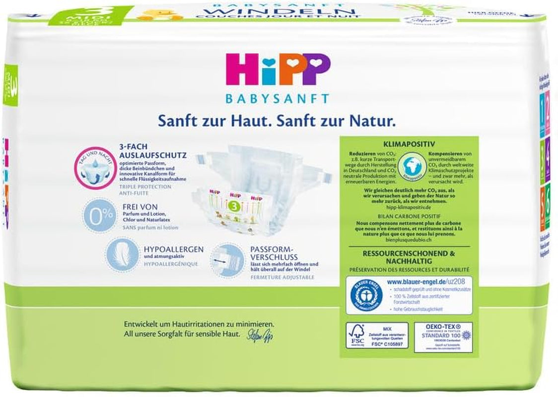 Scutece Midi 3 Carry, pachet de 3 (3 x 1 x 36 bucăți)