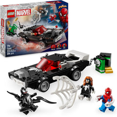 LEGO | Marvel Spider-Man Mech vs. Venom Muscle Car - Auto Spielzeug mit 3 Superhelden Minifiguren - Modellauto mit Shootern - Geschenk für Jungen und Mädchen ab 7 Jahren 76309
