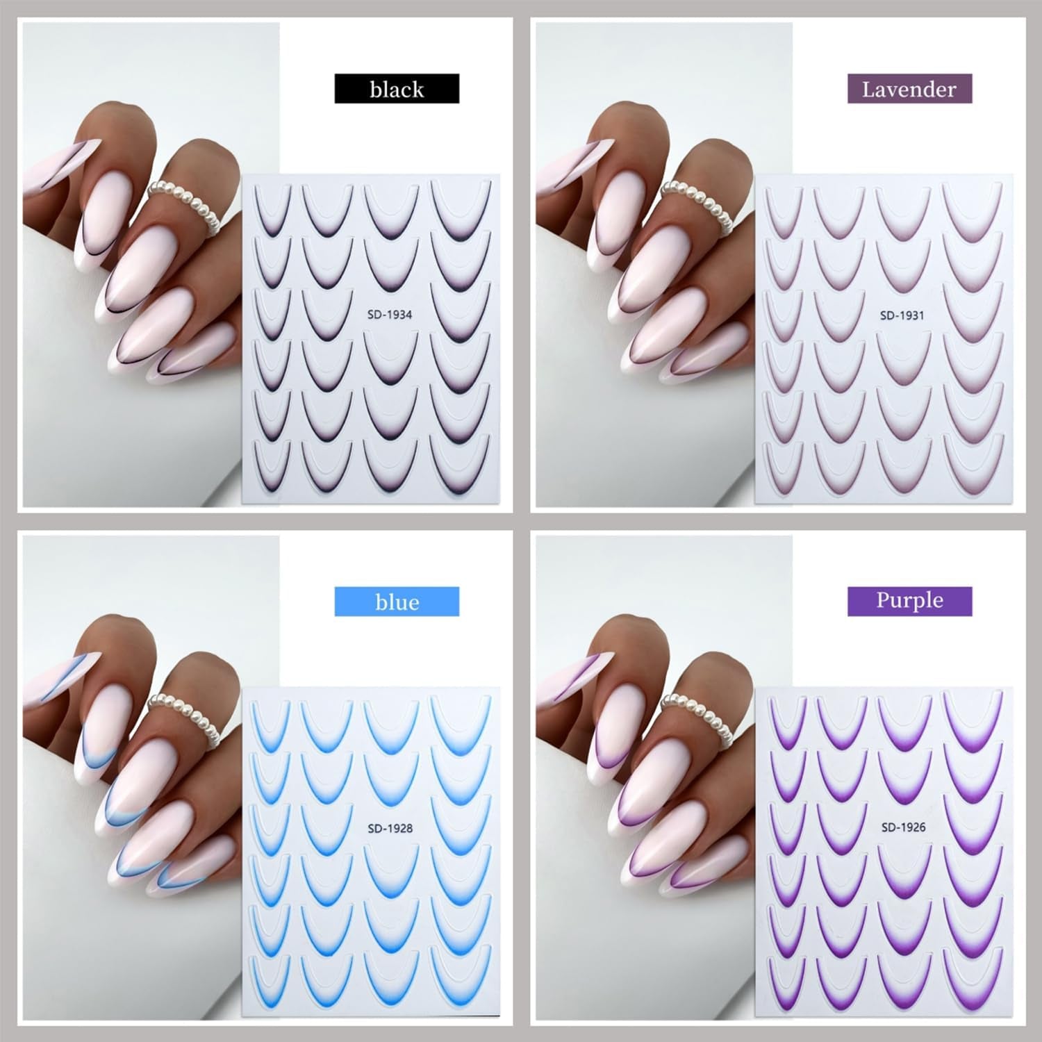 GZMAYUEN 12 culori franceze unghii autocolante 3D franceză culoare gradient unghii autocolante autoadezive unghii design unghii accesorii