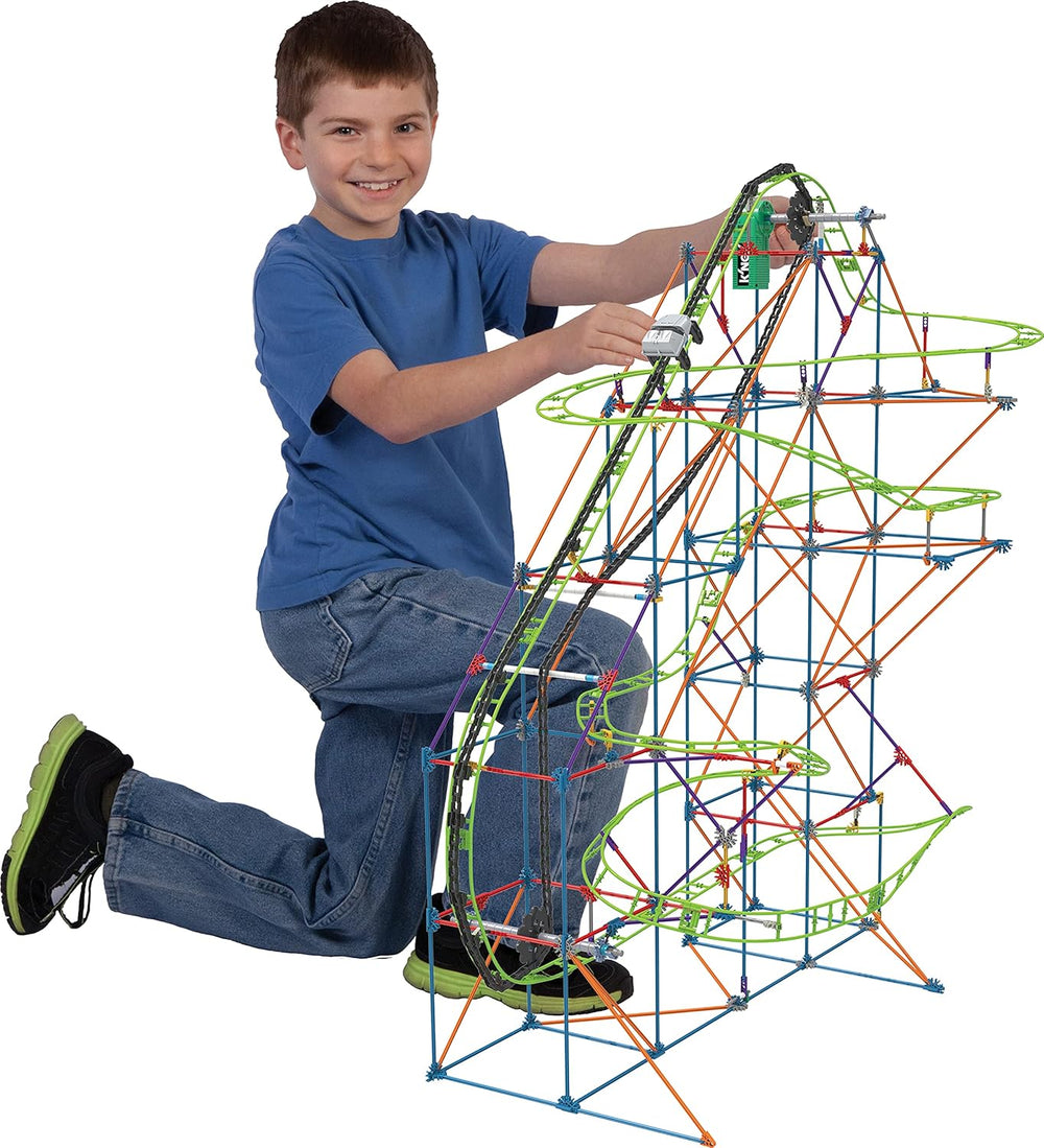 K'NEX 51438 Typhoon Frenzy Roller Coaster, 2-in-1 Model Colourful Construction Set for Boys and Girls, 19 Foot Toy, 640 Piece Kids Building Set for Children Aged 9 Years +