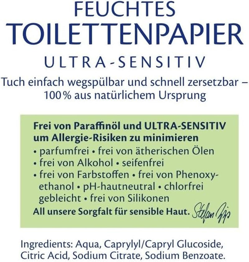 Hârtie igienică umedă HiPP Baby Soft (6 x 50 de coli), cu 99% apă, ultra-sensibilă, fără parfum, cu capac rabatabil
