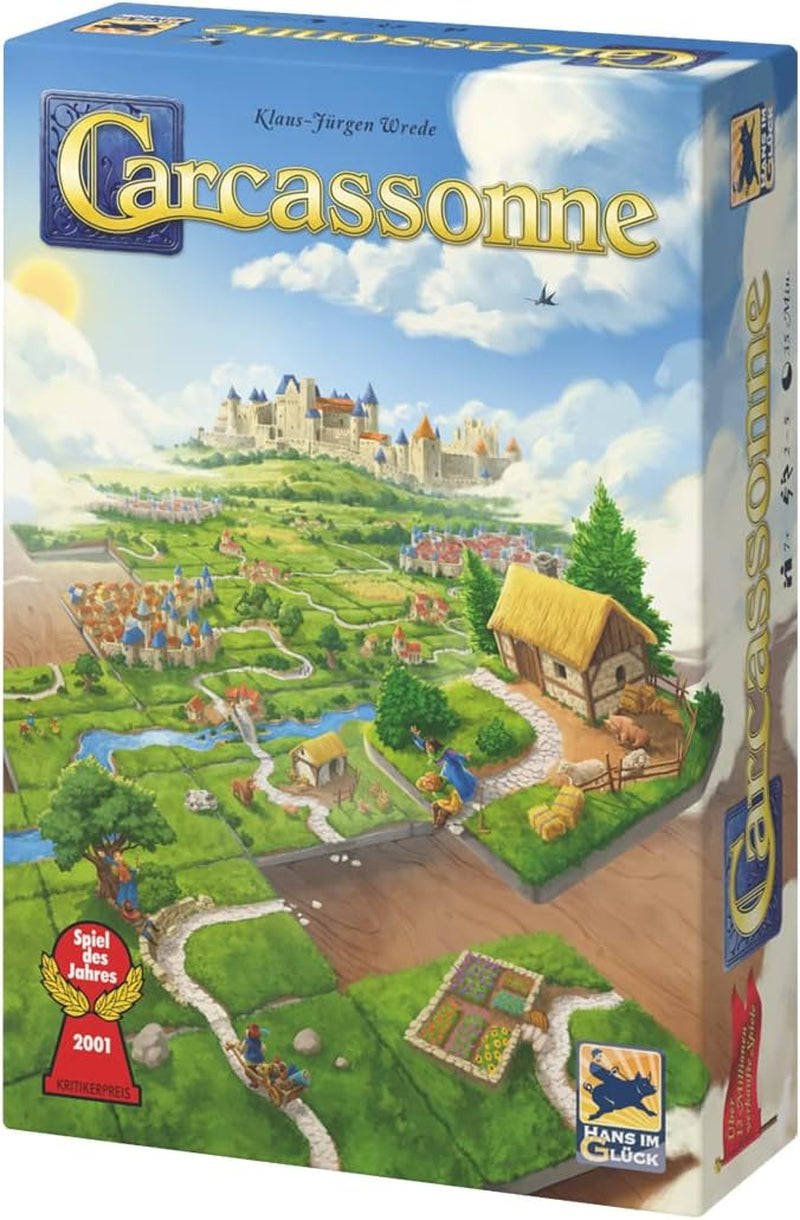 Hans im Glück, UNbox Now, Carcassonne V3.0, joc de bază, joc de familie, Jocul Anului 2001, 2-5 jucători, vârste 7+, 35 de minute de joc, germană