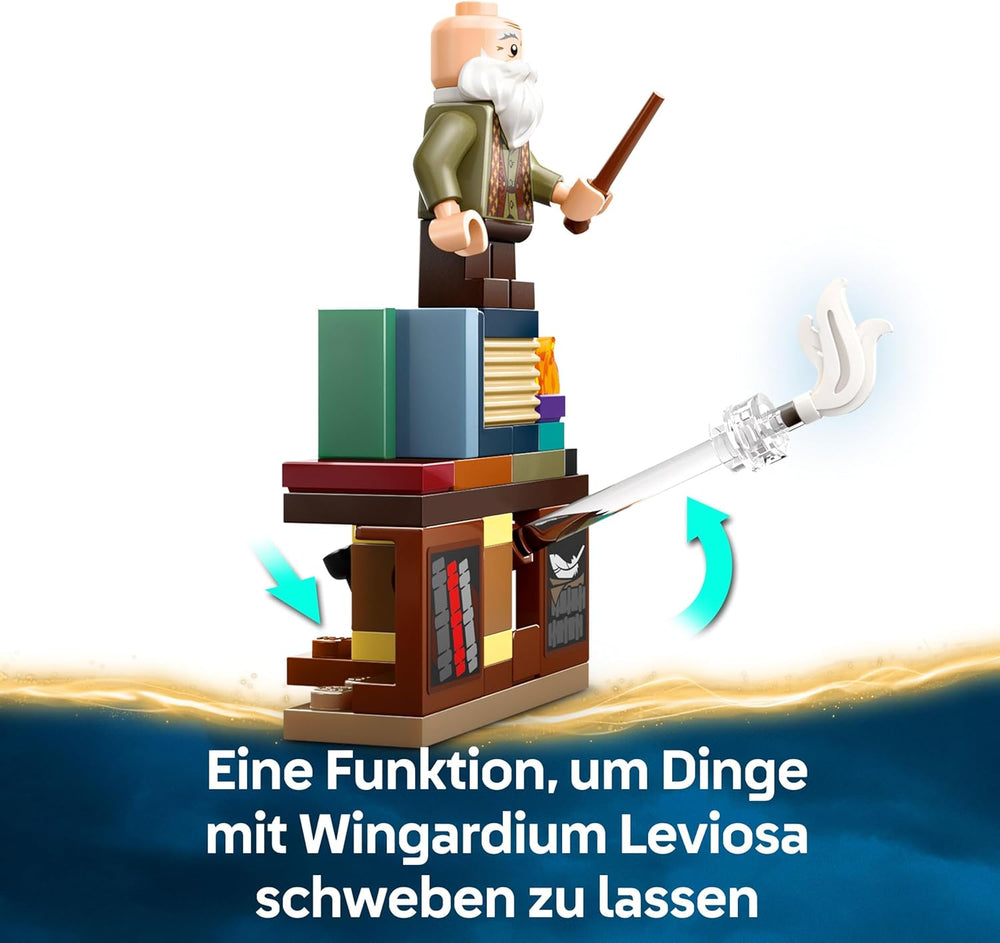 LEGO Harry Potter Schloss Hogwarts: Zauberkunstunterricht, Set mit 3 Minifiguren, inkl. Hermine Granger & Ron Weasley, Wingardium Leviosa Funktion, Spielzeug für Mädchen & Jungen ab 8 Jahren 76442