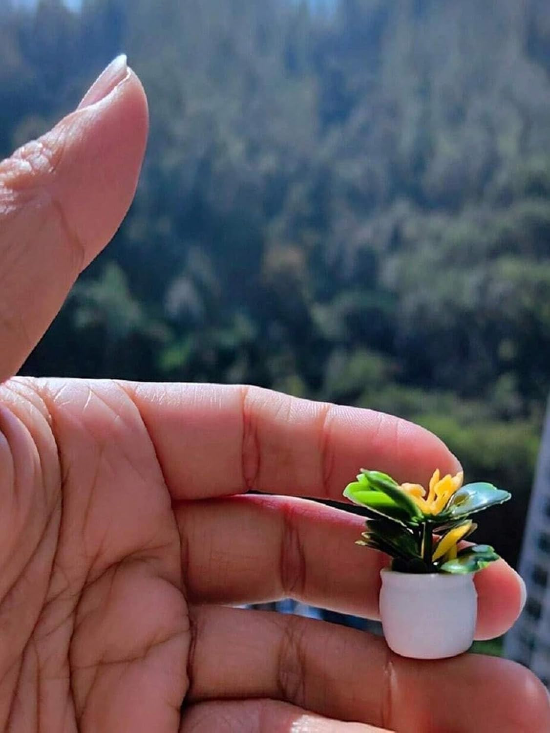 Künstliche Mini-Topfpflanzen, Statue, Kleine Bonsai, Kleine Topfpflanzen, Künstliche Blumentopf, Künstliche Pflanze Für Miniaturgarten, Outdoor-Dekoration, Valentinstag, Hochzeit, Geburtstag, 4 Stück