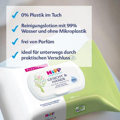 Șervețele umede moi HiPP Baby pentru față și mâini, pachet de 12 (12 x 20 bucăți)