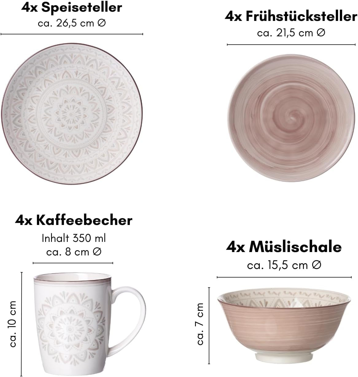 Ritzenhoff & Breker Serviciu combinat Valencia, 16 piese Seturi vesela masa Naty Shop