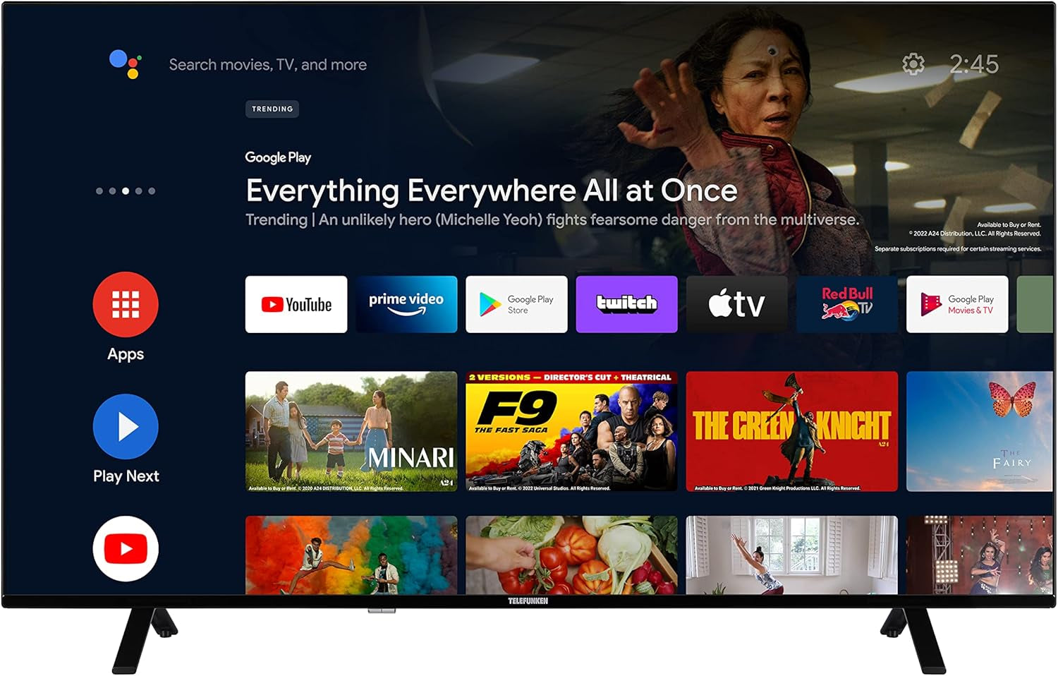 Telefunken XF40AN750M Televizor Smart de 40 inch/Android (Full HD, HDR, triplu tuner, Bluetooth)