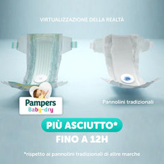 Pampers Baby Dry XL Mărimea 6 (15-30 kg), 111 scutece + 500 de puncte de îmbrățișare suplimentare gratuite