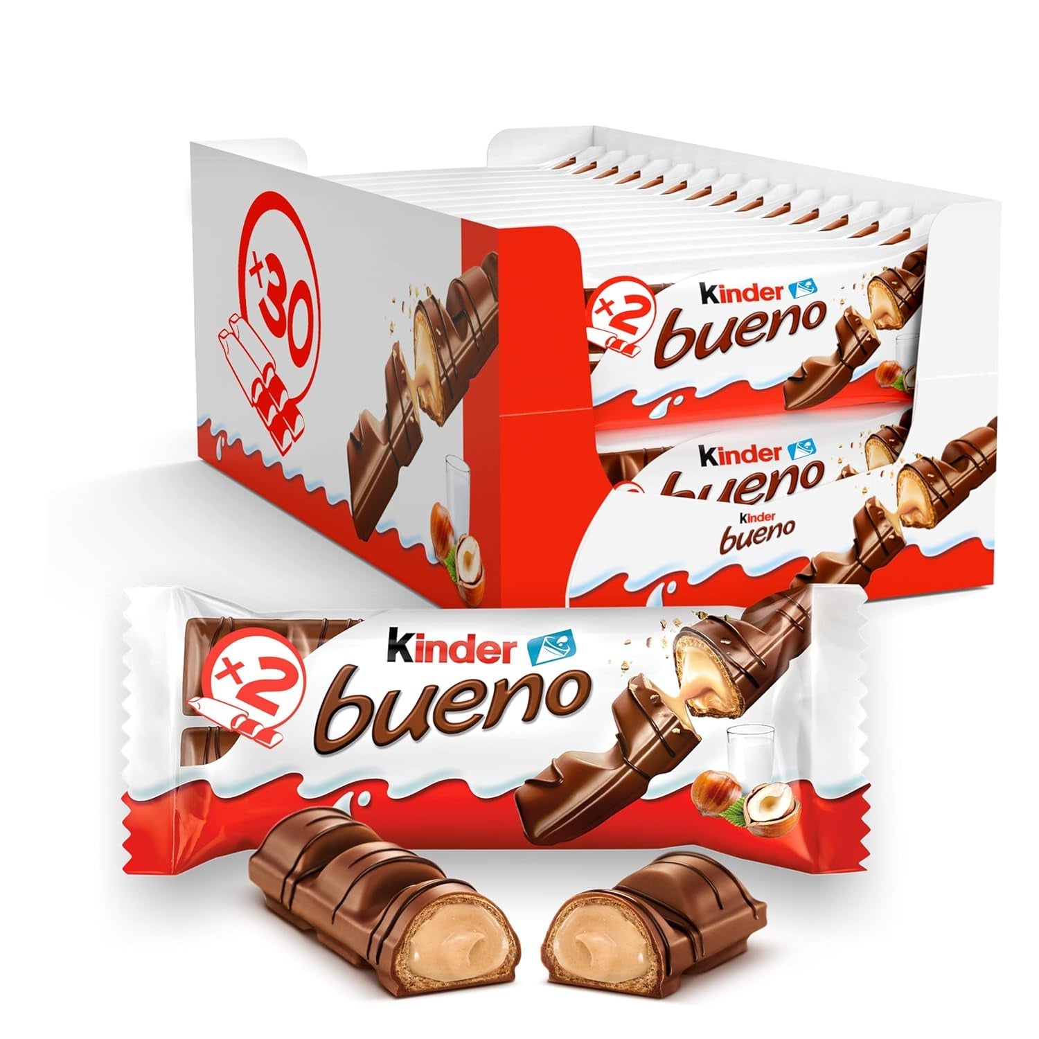 Kinder Bueno Mini – Batoane de ciocolată cu napolitană crocantă, cremă de lapte și alune și ciocolată fină cu lapte – Dulciuri pentru Carnaval – 1 pungă de mini batoane ambalate individual (1 x 108 g)