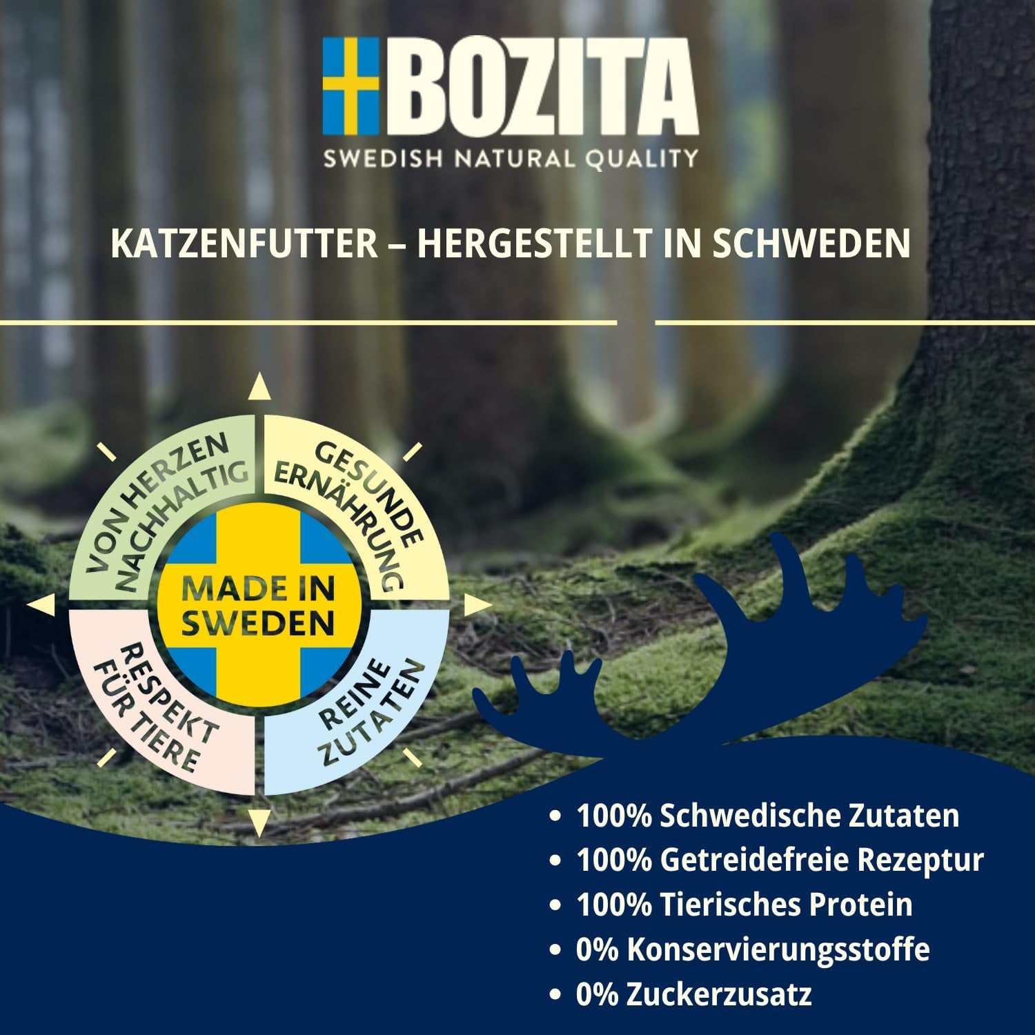 Bozita Mousse Chicken – 12 x 85 g hrană umedă pentru pisici cu textură fină de mousse și pui – rețetă fără cereale, fără zahăr adăugat – cu postbiotice pentru a susține o floră intestinală sănătoasă