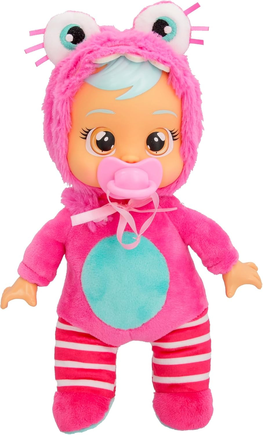 Cry Babies Tiny Cuddles Monster Momo, Plüsch-Baby-Puppe, Tiny Cuddles mit personalisiertem Pyjama eines Monsters, das echte Tränen weint, Kinder ab 18+ Monaten