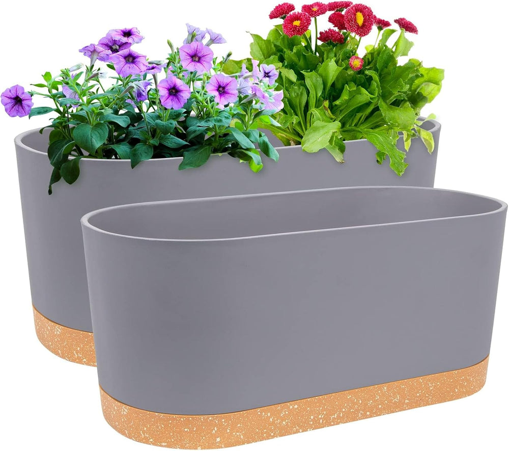 Ghiveci de flori set de 2 12,7 cm, ghivece pentru plante de interior cu găuri de drenaj și bază detașabilă, farfurioare decorative moderne pentru jardiniere de grădină de exterior (alb 12,7 cm)