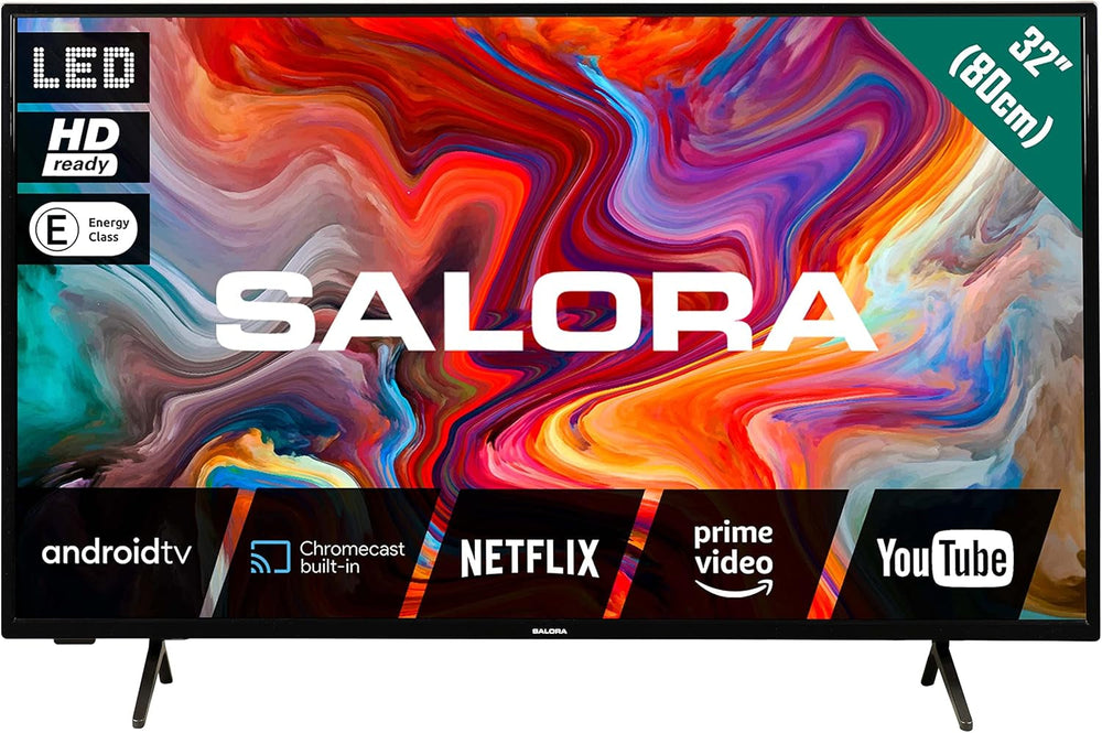 SALORA FOD43FV – Televizor de 43 de inci – Smart TV cu ecran Full HD, Android TV, sistem de operare Vidaa, tuner triplu DVB-T2/S2, WLAN, Ethernet, 3x HDMI, design fără ramă pentru un stil de viață modern