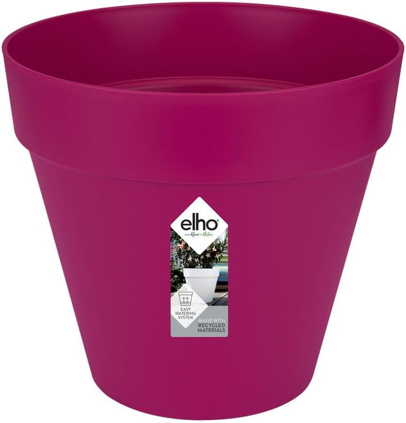 elho Loft Urban Round 30 - Ghiveci de flori pentru exterior - Plastic 100% reciclat - Ø 28,5 x H 26,0 cm - Roșu/Roșu teatru