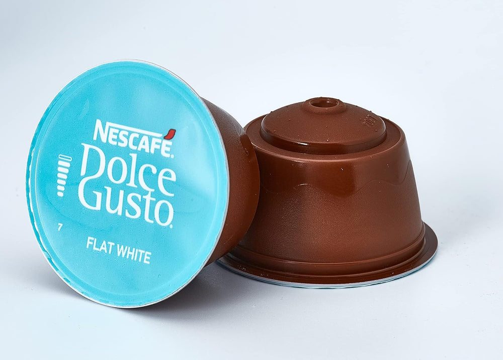 NESCAFÉ Dolce Gusto Latte Macchiato Vorratsbox 90 Kaffeekapseln & Flat White, 48 Kaffeekapseln, Arabica und Robusta Bohnen