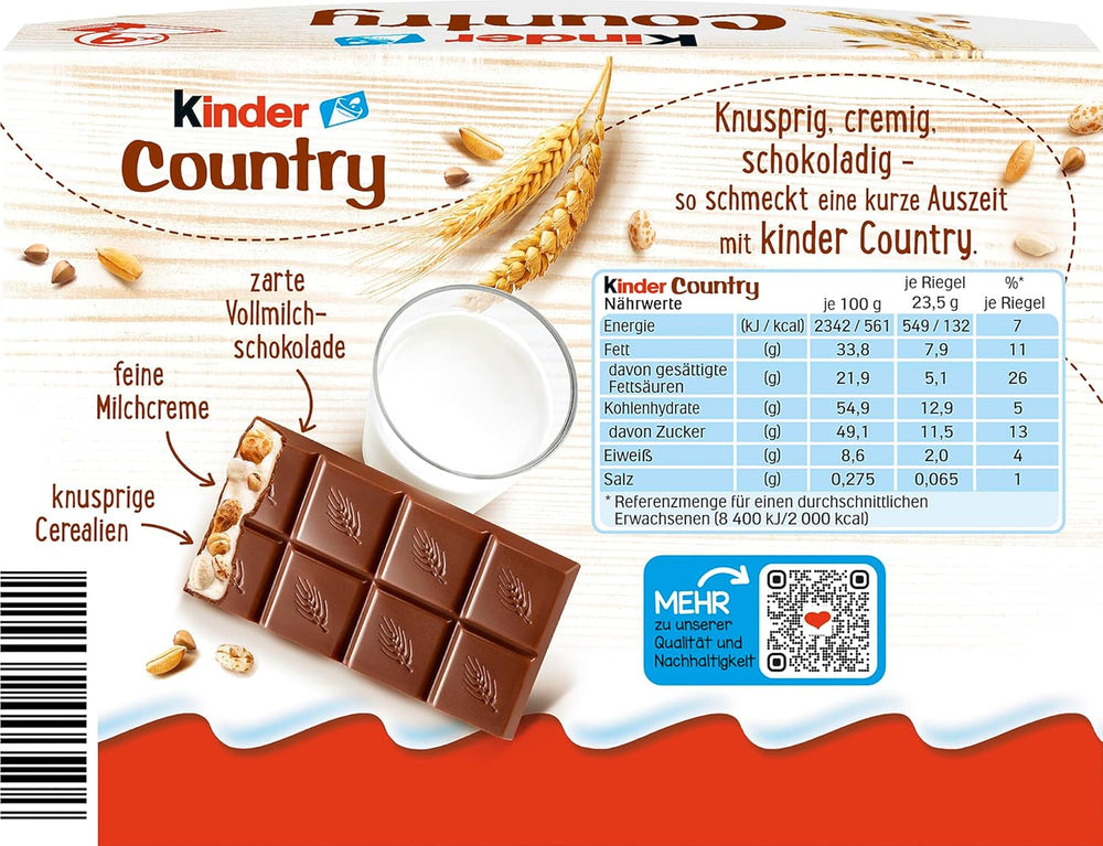 Batoane Kinder Country, 9 batoane, 212 g