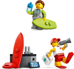 LEGO City Lifeguard Emergency Vehicle - Vehicul de teren cu 2 minifigurine și rechin - Set de construcție pentru fete și băieți cu vârsta peste 6 ani - Idee de cadou pentru surferi și fani ai sporturilor nautice 60453 Seturi de constructie Besuche den LEGO-Store
