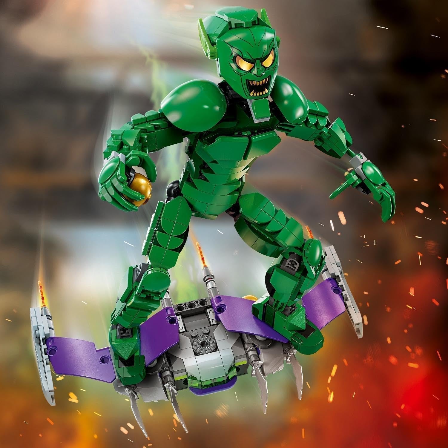 Figura de construcție LEGO Marvel Green Goblin, jucărie de construcție mobilă Super Villain pentru copii 8+, băieți și fete, set Spider-Man Universe cu glisoare și bombe de dovleac, idee de cadou Superhero 76284 Seturi de constructie Besuche den LEGO-Store