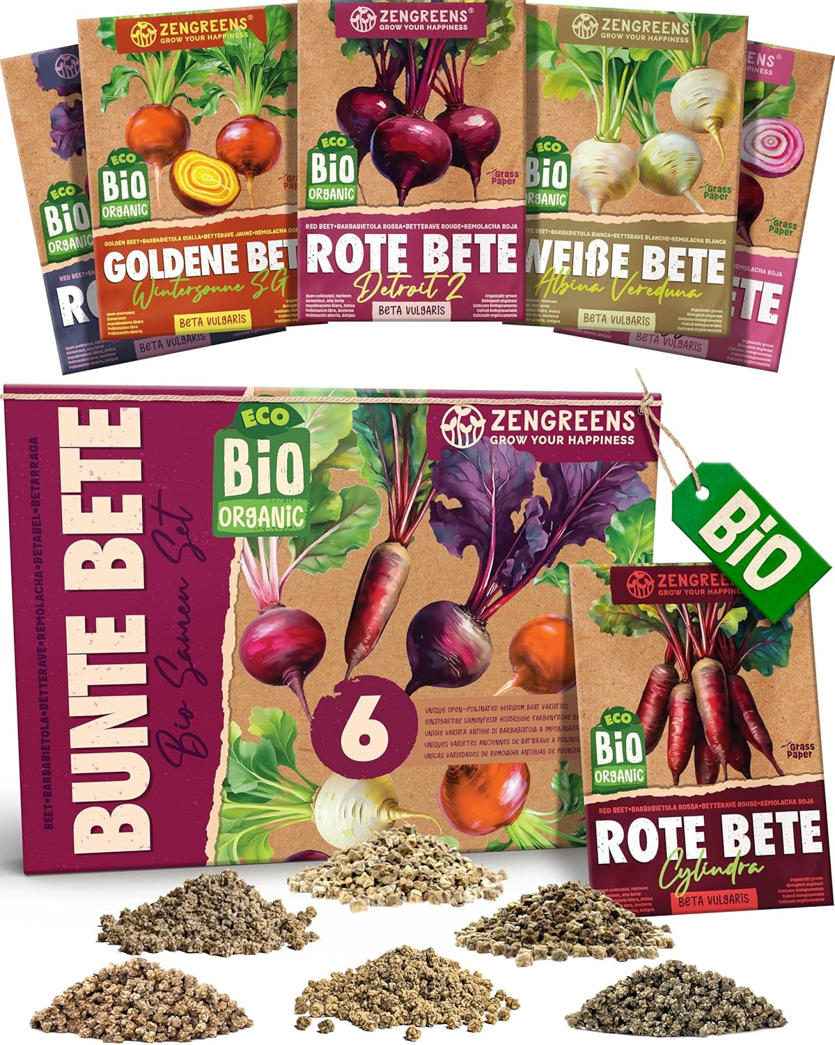 Semințe de busuioc organice într-un set de 6 - 6 semințe de busuioc pentru cultivare ușoară în grădină, balcon sau strat înălțat - semințe de plante - răsaduri