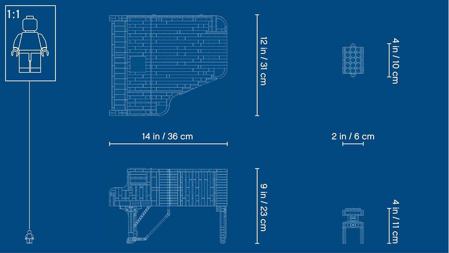 LEGO Ideas Konzertflügel (21323); Bauset; Ihr eigener Konzertflügel; tolles Modellbauprojekt geschätzten Pianisten, Musiker, Musikliebhaber oder Bastler (3.662 Teile)