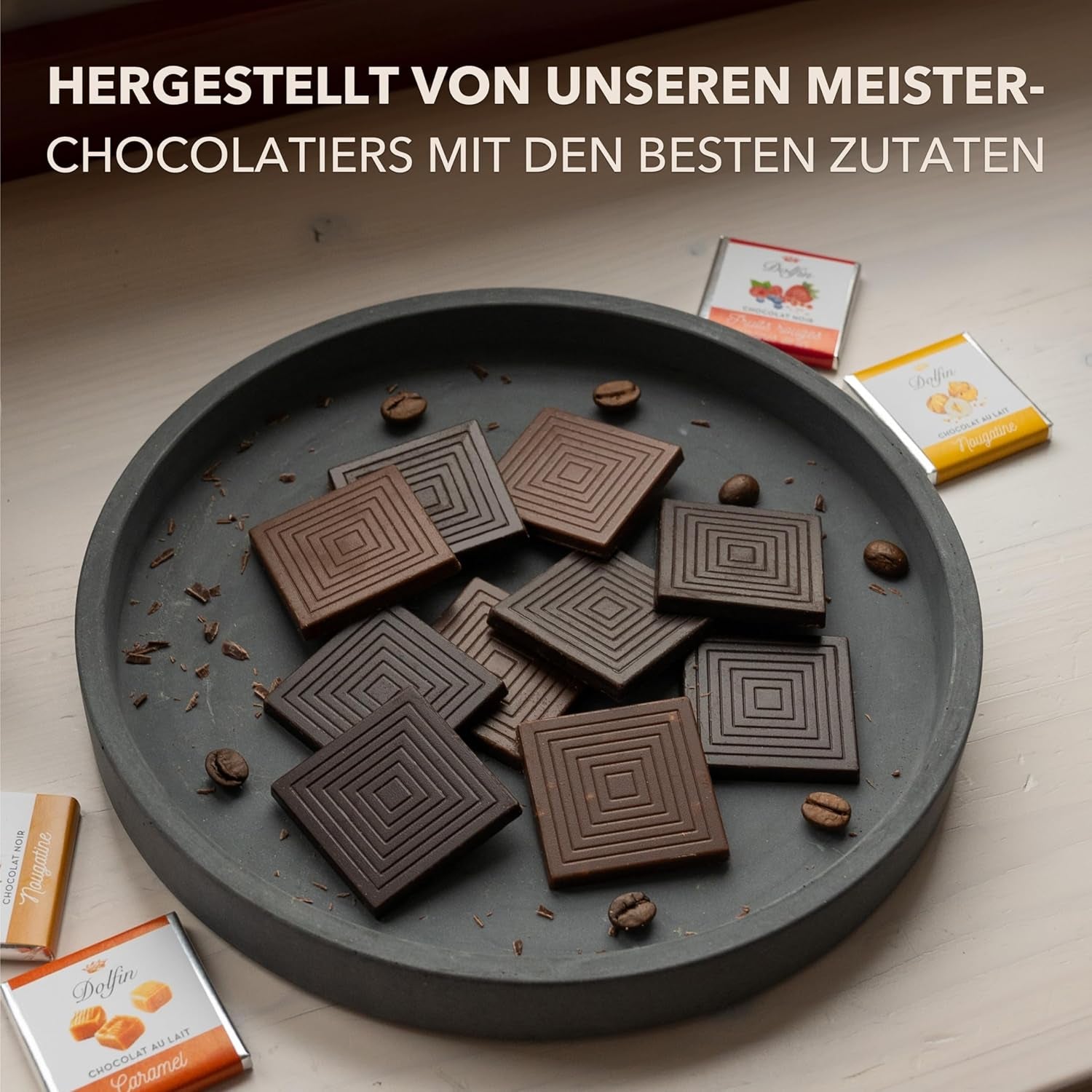 Dolfin Selected Chocolates, Panache - 24 de pătrate - 12 arome delicioase Bomboane de Ciocolata Naty Shop