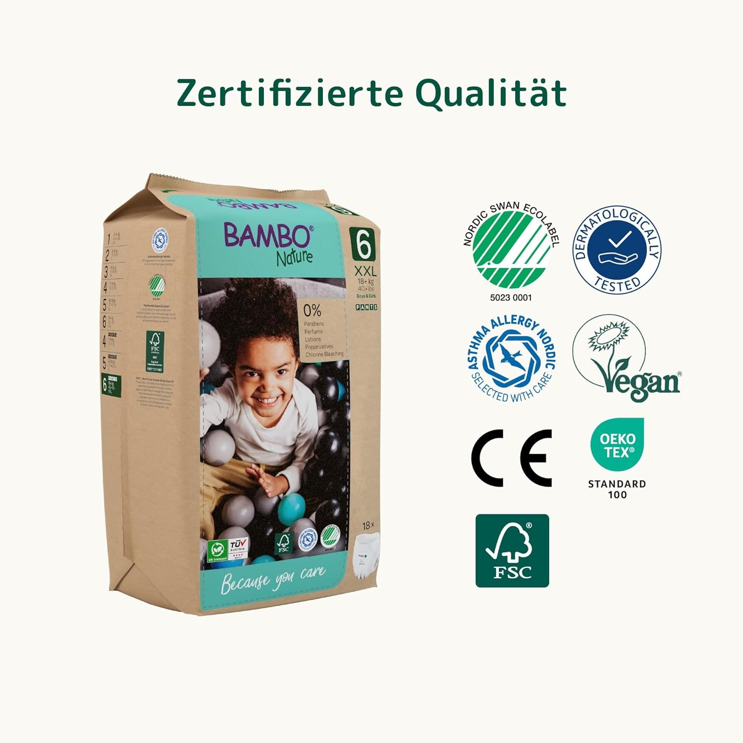 Scutece infantile Bambo Nature, mărimea 6 (15+ kg) - cutie lunară cu 90 bucăți | Scutece infantile cu protecție îmbunătățită împotriva scurgerilor | Confort și libertate maximă pentru copiii activi | Scutece testate dermatologic