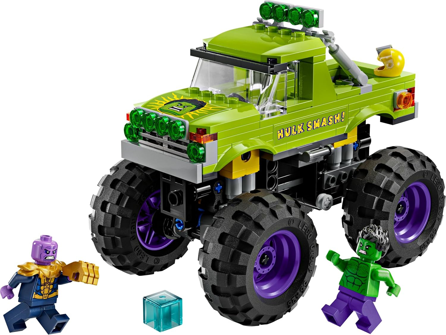LEGO Ç€ Marvel Hulk Truck Vs. Thanos - Jucărie de construit supereroi - Vehicul Avengers și minifigurine - Camion monstru pentru mega distracție - Cadou pentru băieți și fete de la 7 ani - 76312 Seturi de constructie Besuche den LEGO-Store