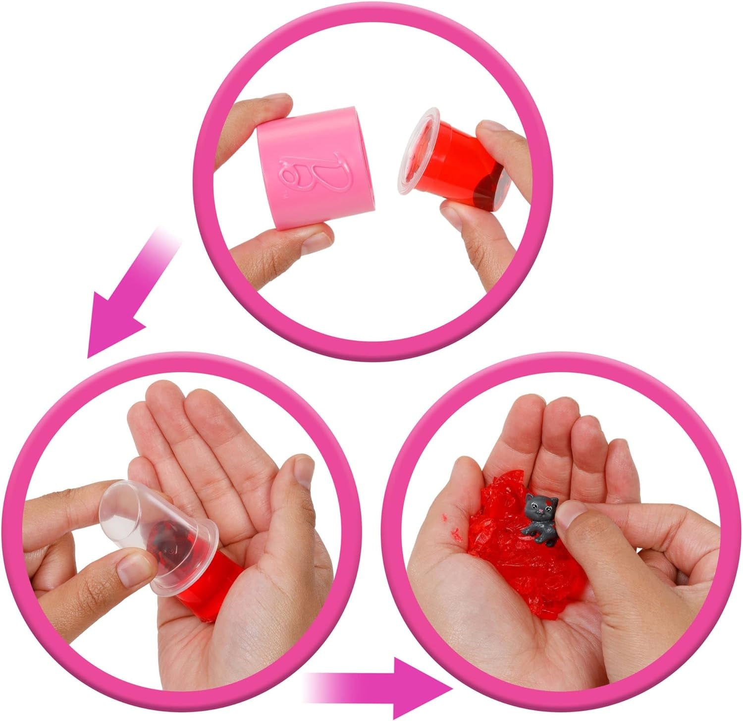 Păpușă Barbie Party fără cutie și accesorii, seria Glam Party cu 10 surprize, inclusiv o păpușă roșie strălucitoare cu efect de schimbare a culorii, JFY68