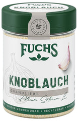Fuchs Gewürze - Knoblauch granuliert - würzig-zwiebliger Geschmack für Tzatziki, Knoblauchbutter oder Gemüsegerichte - natürliche Zutaten - 85 g in wiederverwendbarer, recyclebarer Dose