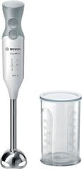 Bosch Stabmixer Ergomixx MSM66110, Edelstahl-Mixfuß, Mix- Und Messbecher, 2 Geschwindigkeitsstufen, Leichtes Gehäuse, 4-Klingen-Messer, Einfache Reinigung, 600 W, Weiß/Grau Bucatarie Naty Shop