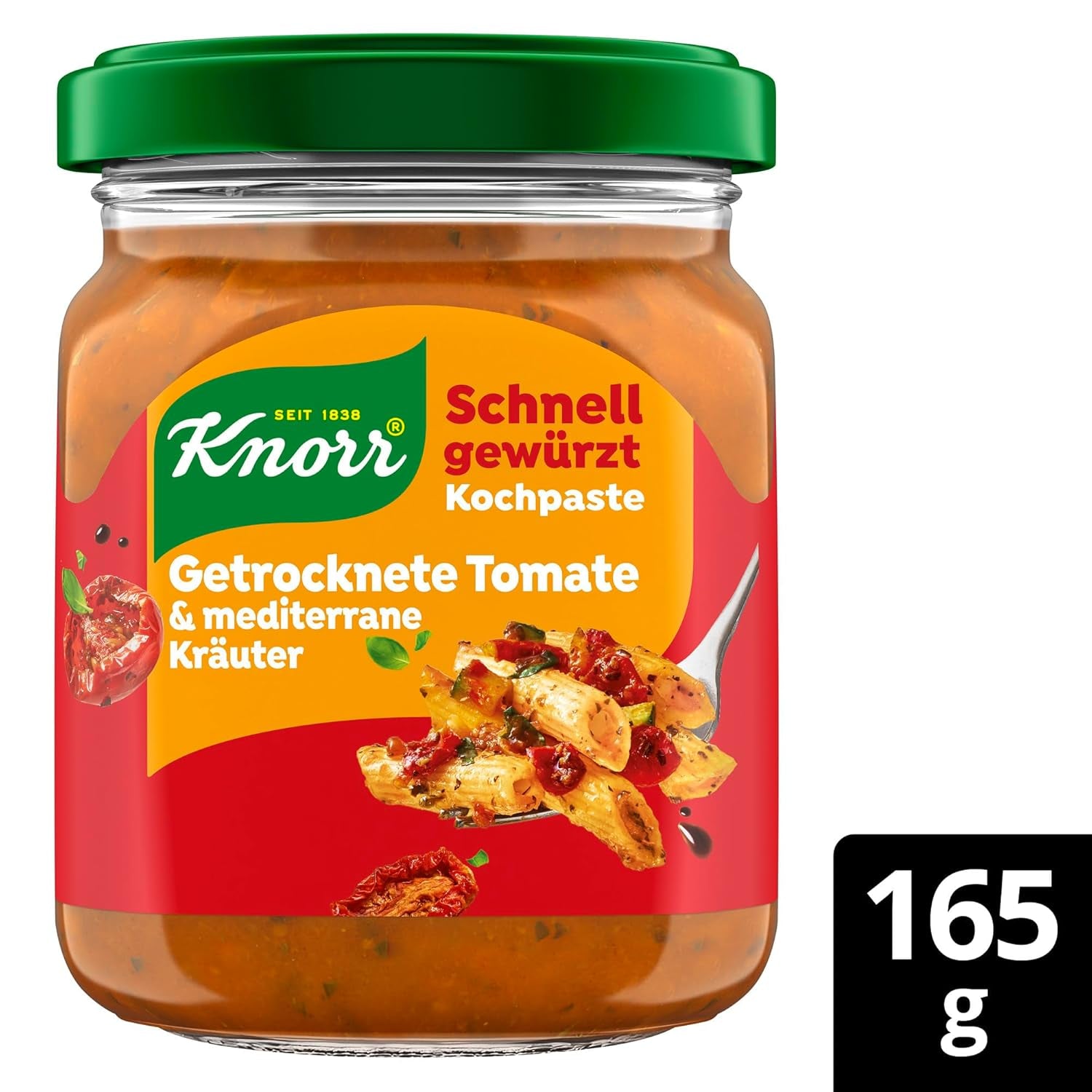 Knorr Schnell gewürzt Kochpaste Getrocknete Tomate & mediterrane Kräuter einfach & schnell für einen besonders intensiven, geballten Geschmack 165 g