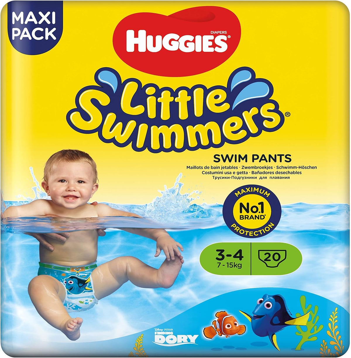 Scutece de înot Huggies Little Swimmers, mărimea 3-4 (7-15 kg), 1 pachet a câte 20 de bucăți