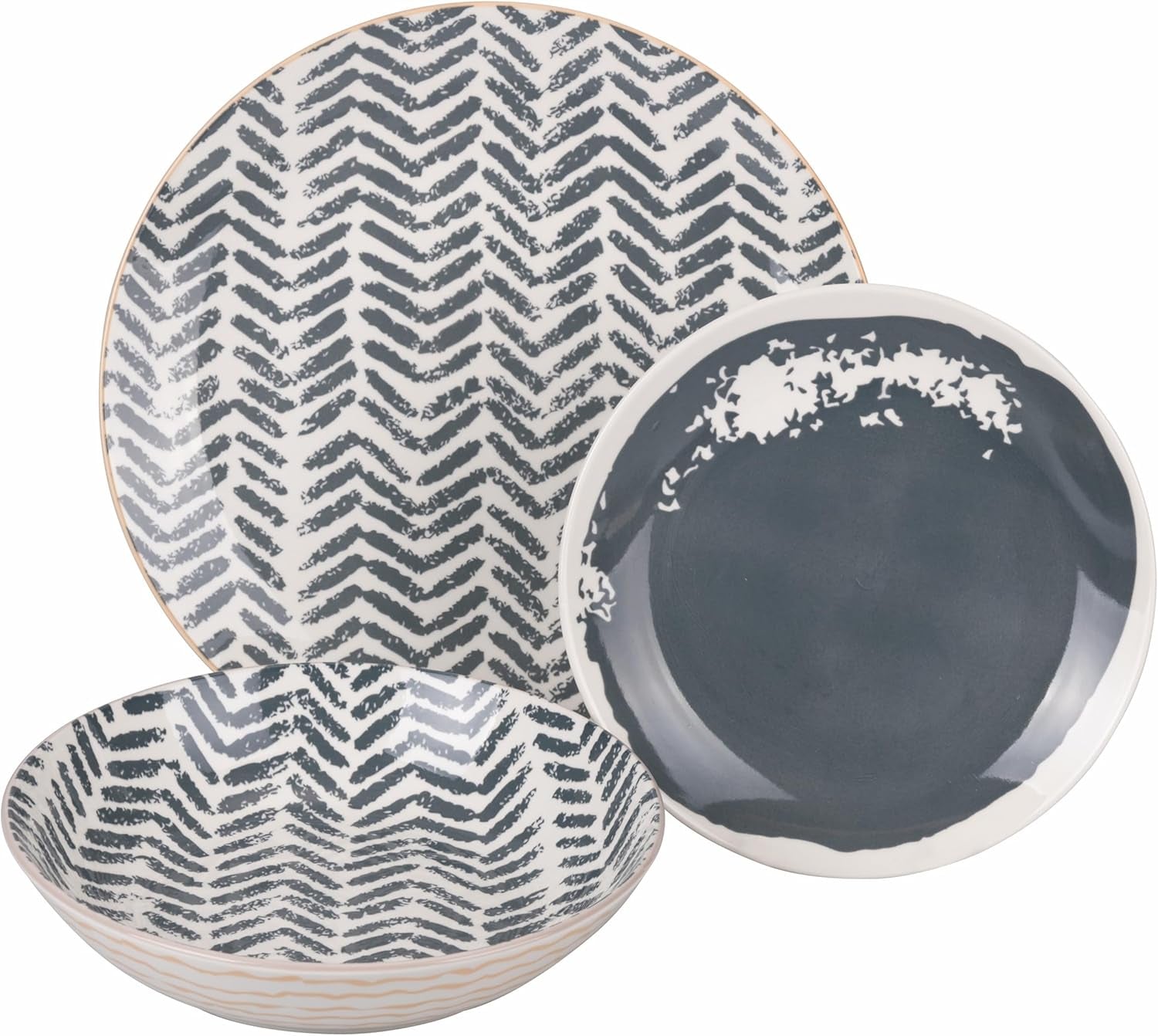 Soho 18-teiliges Geschirrset aus Porzellan, 6 verschiedene Sitzplätze