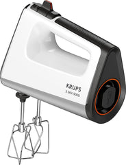 Krups GN9121 3 Mix 9000 Handmixer | 750 Watt | Geschwindigkeitsregler | Turbomodus | Auswurffunktion | Ergonomischer Griff | Inkl. Schneebesen, Knethaken, Pürierstab-Aufsatz, Messbecher | Weiß/Silber Naty Shop