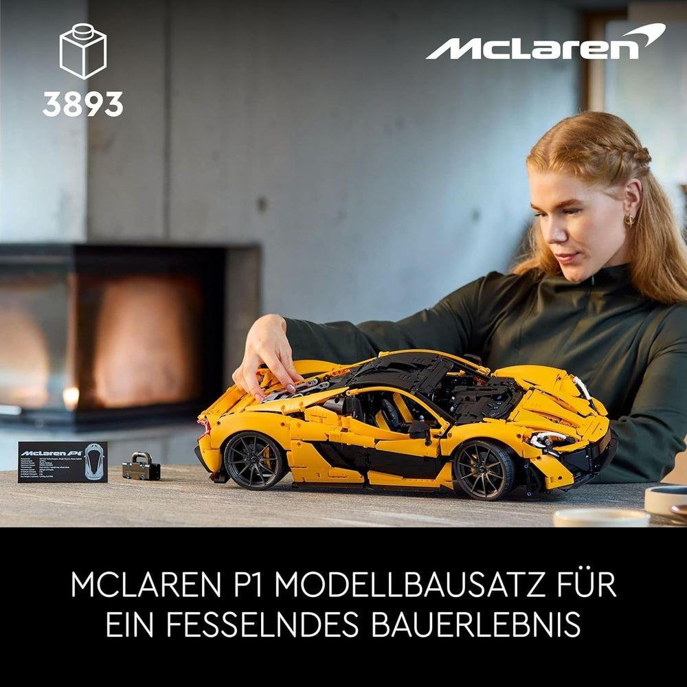 LEGO Technic Mclaren P1, set cu mașină super sport pentru adulți, cadou pentru fanii mașinilor, piesă de colecție la scară cu motor cu piston V8 și transmisie cu 7 trepte, model de mașină, set de mașini de jucărie 42172 Seturi de constructie Besuche den LEGO-Store