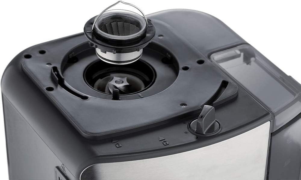 Cafetieră Russell Hobbs cu râșniță și carafă termică [temporizator digital, cap de duș pentru extracție și aromă optime] Grind&Brew (1-10 cești, 3 setări de măcinare) Cafetieră cu filtru 25620-56