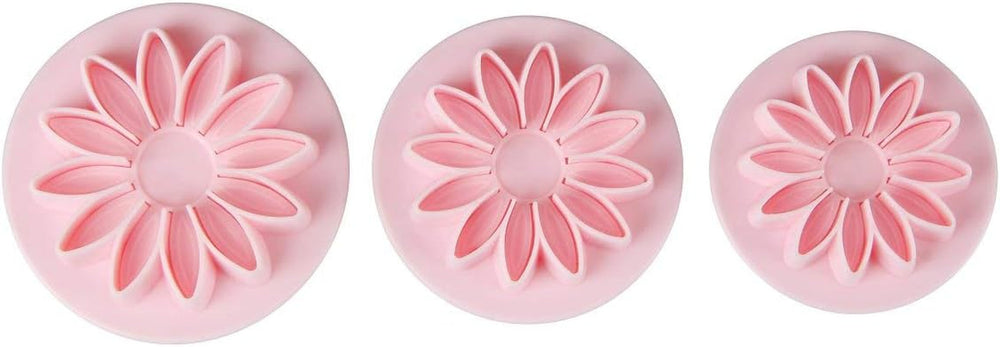 Formă de tăiat flori pentru fondant Zenker 5,5/6/7cm, roz, plastic, 3 bucăți