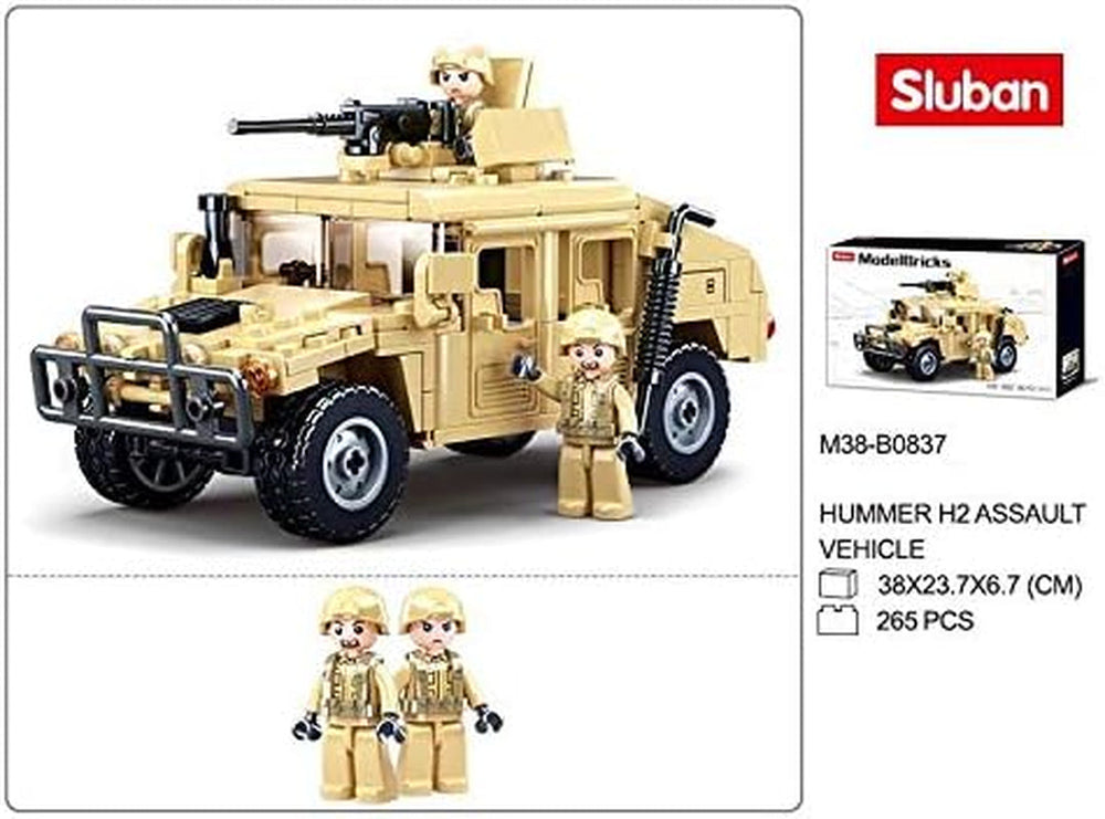 Gepanzertes Fahrzeug (265 Teile) [M38-B0837], Spielset , Klemmbausteine, Soldaten, mit Spielfigur, Army, Mehrfarbig, Sluban Klemmbausteine SL95707, Für Kinder ab 4 Jahren