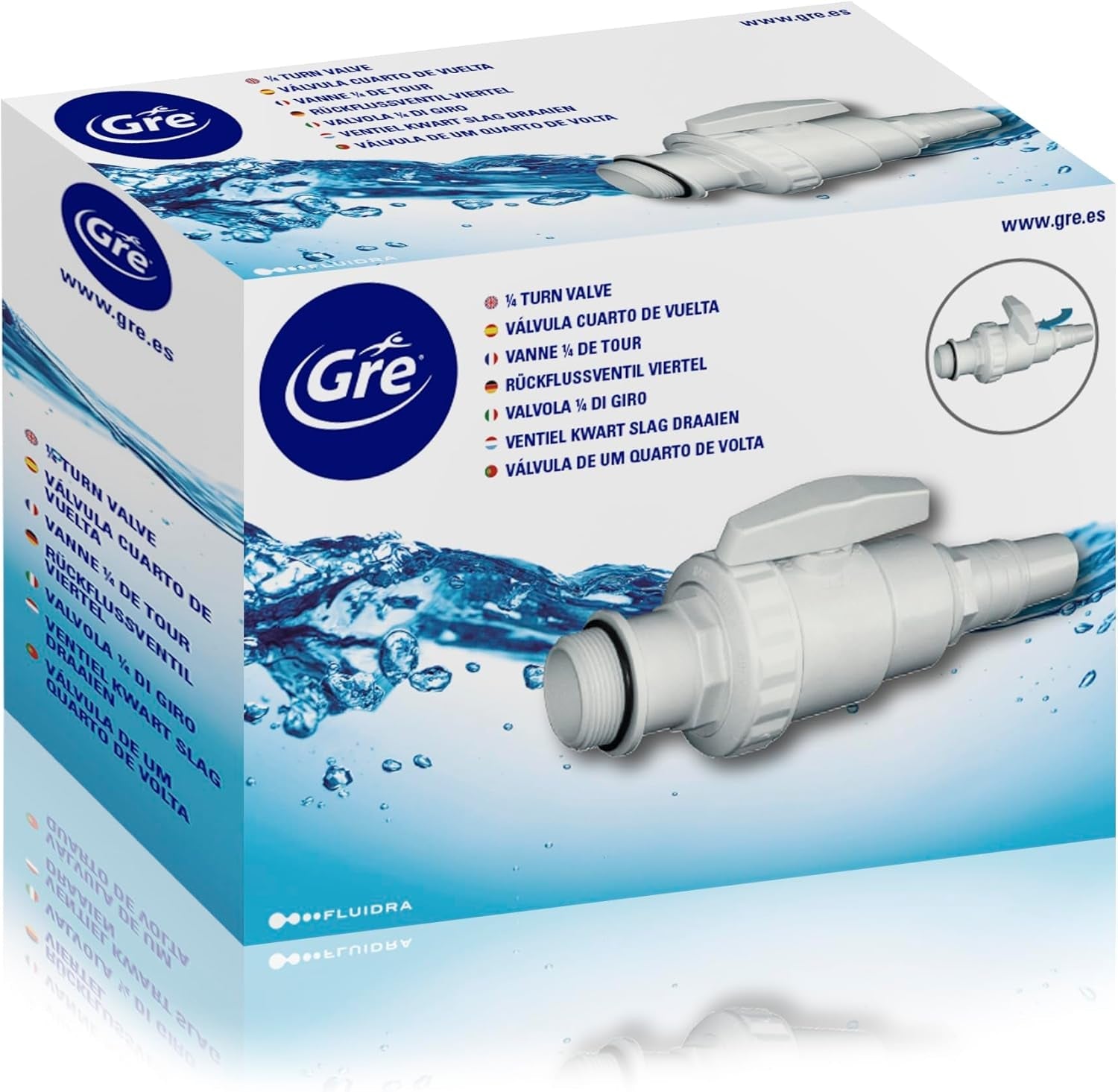 Gre 621702 - Supapă cu un sfert de tură, pentru skimmere, 18 x 10 x 10 cm.