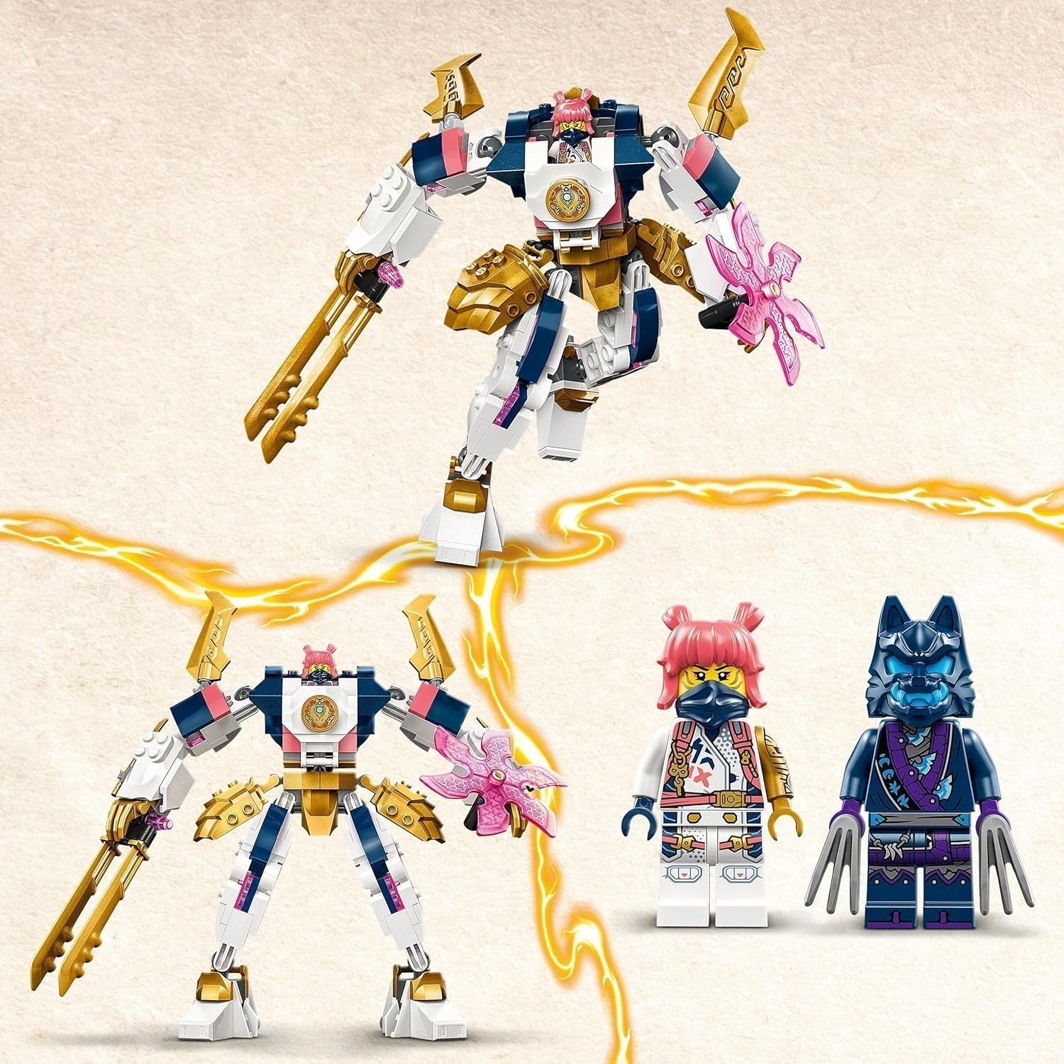 LEGO NINJAGO Mech-ul tehnologic al lui Sora, jucărie cu figurine de acțiune pentru copii, set ninja cu figurine, inclusiv Sora, mech pentru personalizare, cadou pentru băieți și fete cu vârsta de 7+ 71807 Seturi de constructie Besuche den LEGO-Store