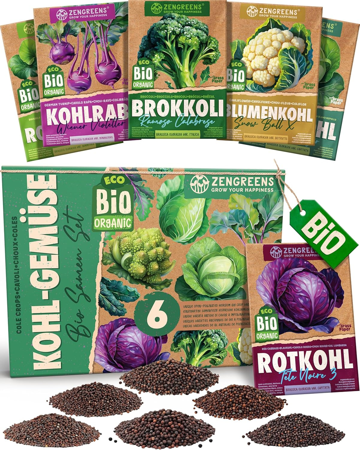 Semințe de busuioc organice într-un set de 6 - 6 semințe de busuioc pentru cultivare ușoară în grădină, balcon sau strat înălțat - semințe de plante - răsaduri