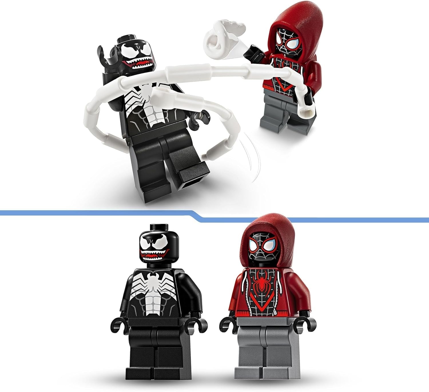 LEGO Marvel Venom Mech Vs. Miles Morales, Figuri de acțiune mobile pentru copii, Set Spider-Man cu mini-figurine pentru dueluri de supereroi, cadou de jucărie pentru băieți și fete de la 6 ani 76276 Seturi de constructie Besuche den LEGO-Store