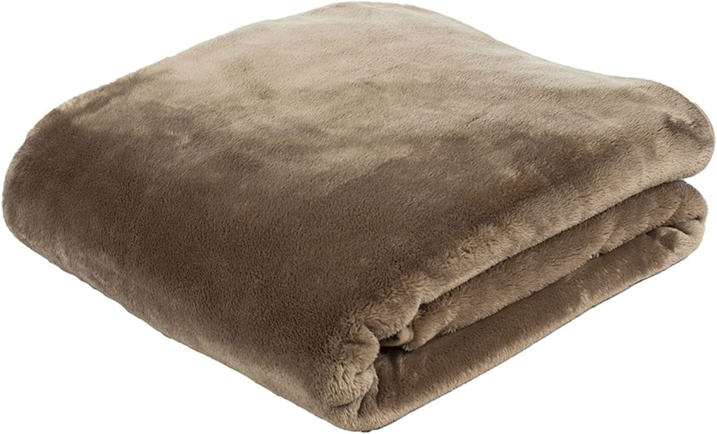 Gözze - Pătură confortabilă Premium Cashmere-Feeling, 500 G/M², 180 X 220 Cm - muștar Paturi si Cuverturi Besuche den GÃ¶zze-Store Taupe 180 X 220 Cm