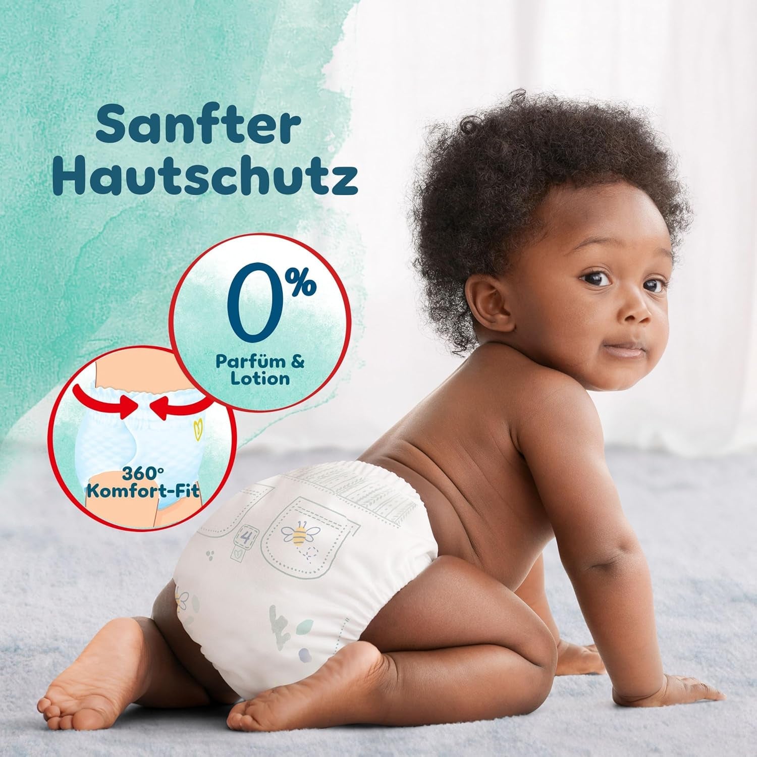 Scutece Pampers Harmony Pants mărimea 4, 168 scutece, 9 kg - 15 kg, protecție delicată a pielii și confort la 360°
