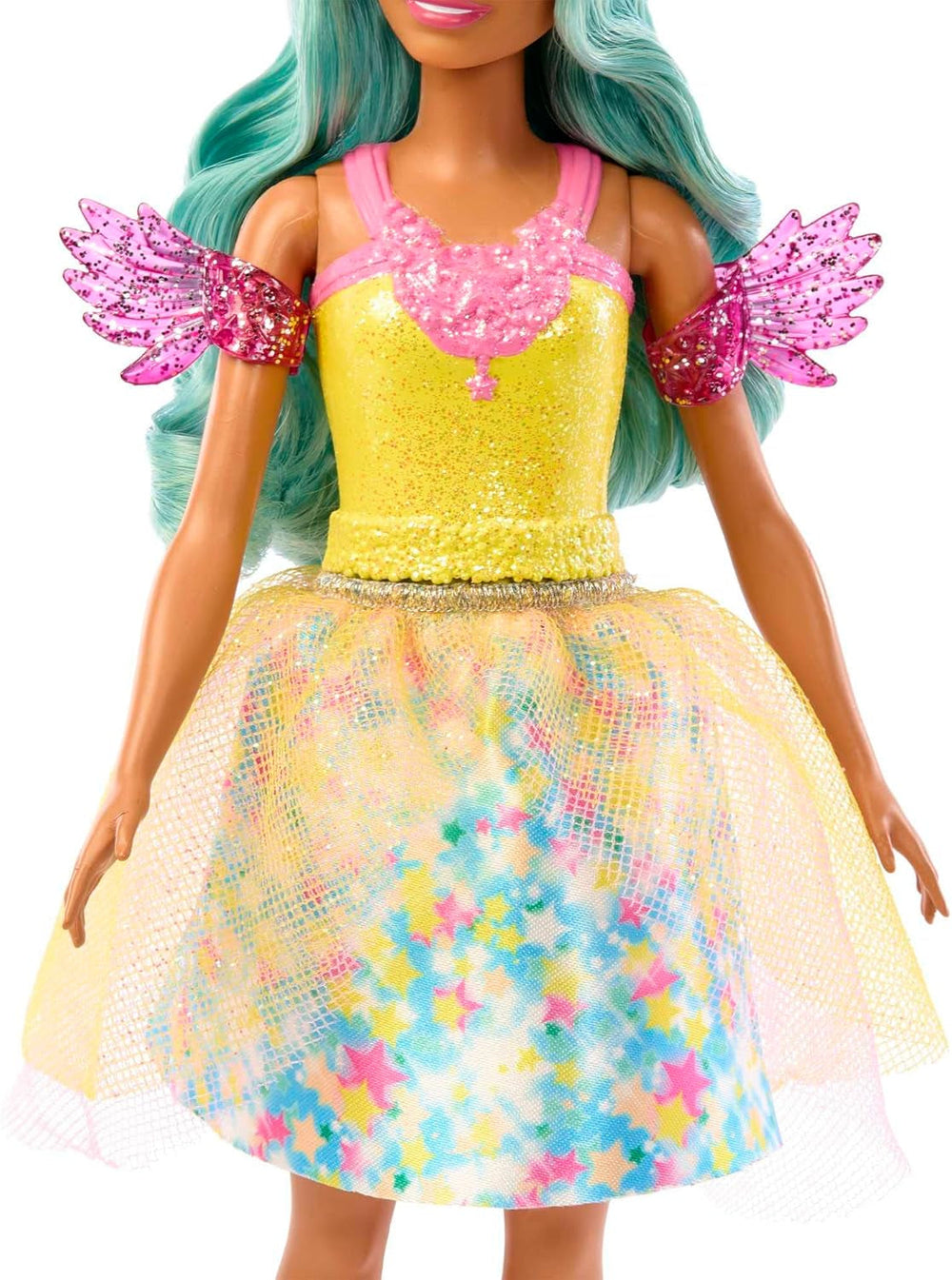 Păpușă Barbie Hidden Magic - Teresa cu ținută de basm, păr ondulat și pieptene pentru distracție în coafare, pentru copii cu vârsta de 3 ani și peste, HLC36